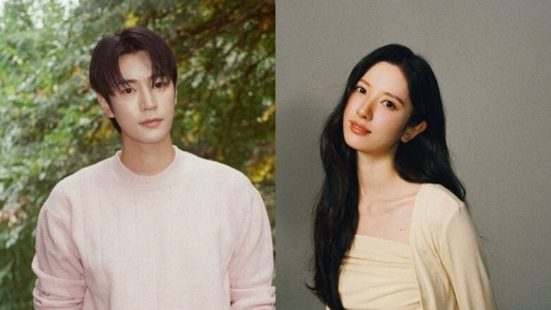 Composite photo of Park Seo-ham and Kim Ji-yeon