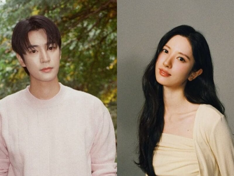 Composite photo of Park Seo-ham and Kim Ji-yeon